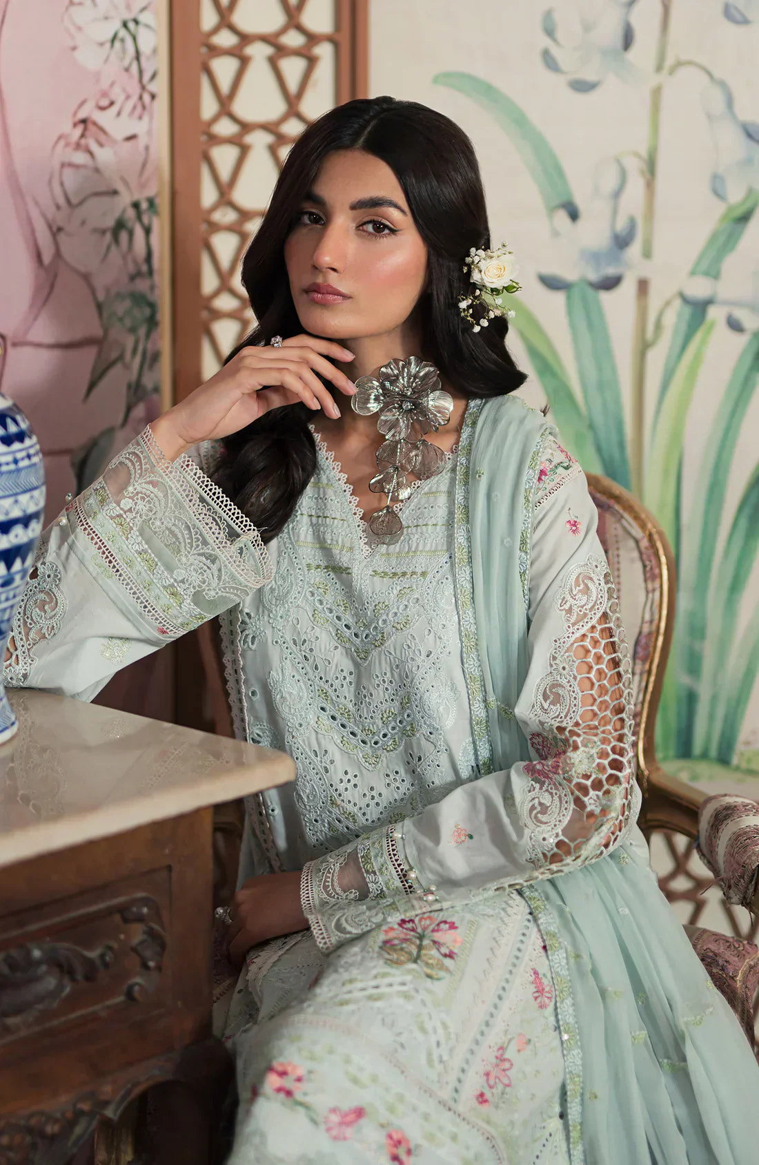 Emaan Adeel | Ayra Luxury Lawn 24 | AR-07 -  Emaan Adeel Luxury - Original Designer Dress - House of Maryam