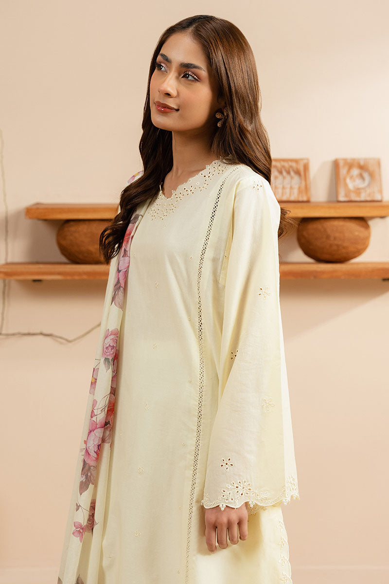 Cross Stitch | Exclusive Pret | Pale Yellow-2PC (Shirt & Dupatta)-4