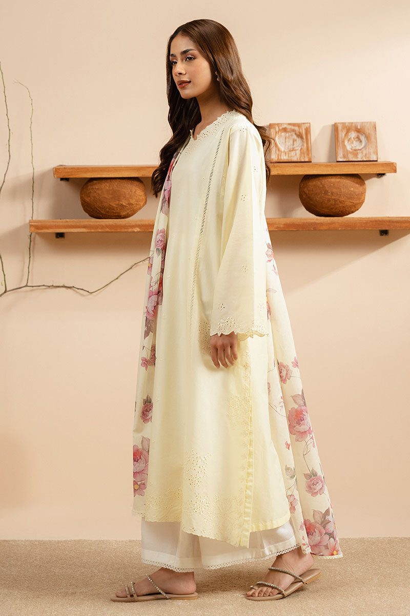 Cross Stitch | Exclusive Pret | Pale Yellow-2PC (Shirt & Dupatta)-5