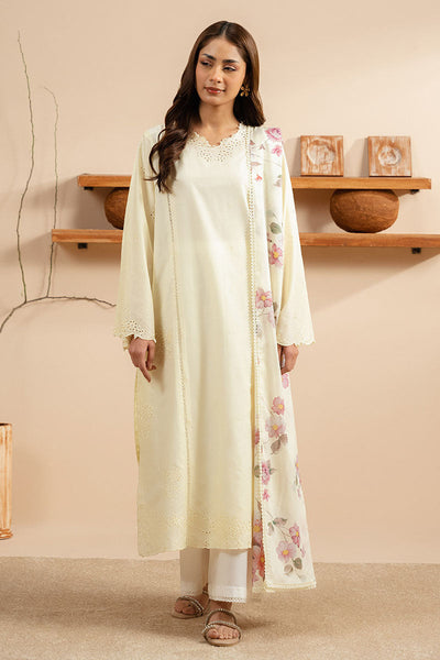 Cross Stitch | Exclusive Pret | Pale Yellow-2PC (Shirt & Dupatta)