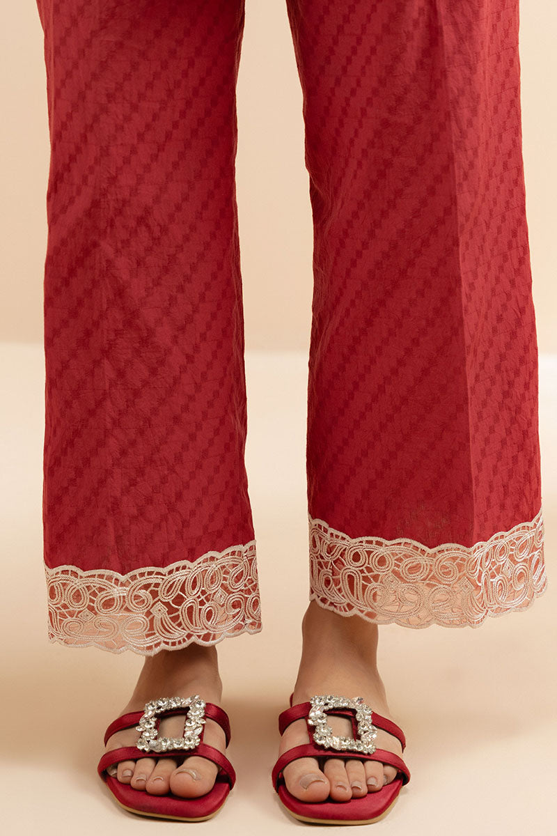 Cross Stitch | Basic Pret | Brick Red-2 PC (Shirt & Trouser), image 4