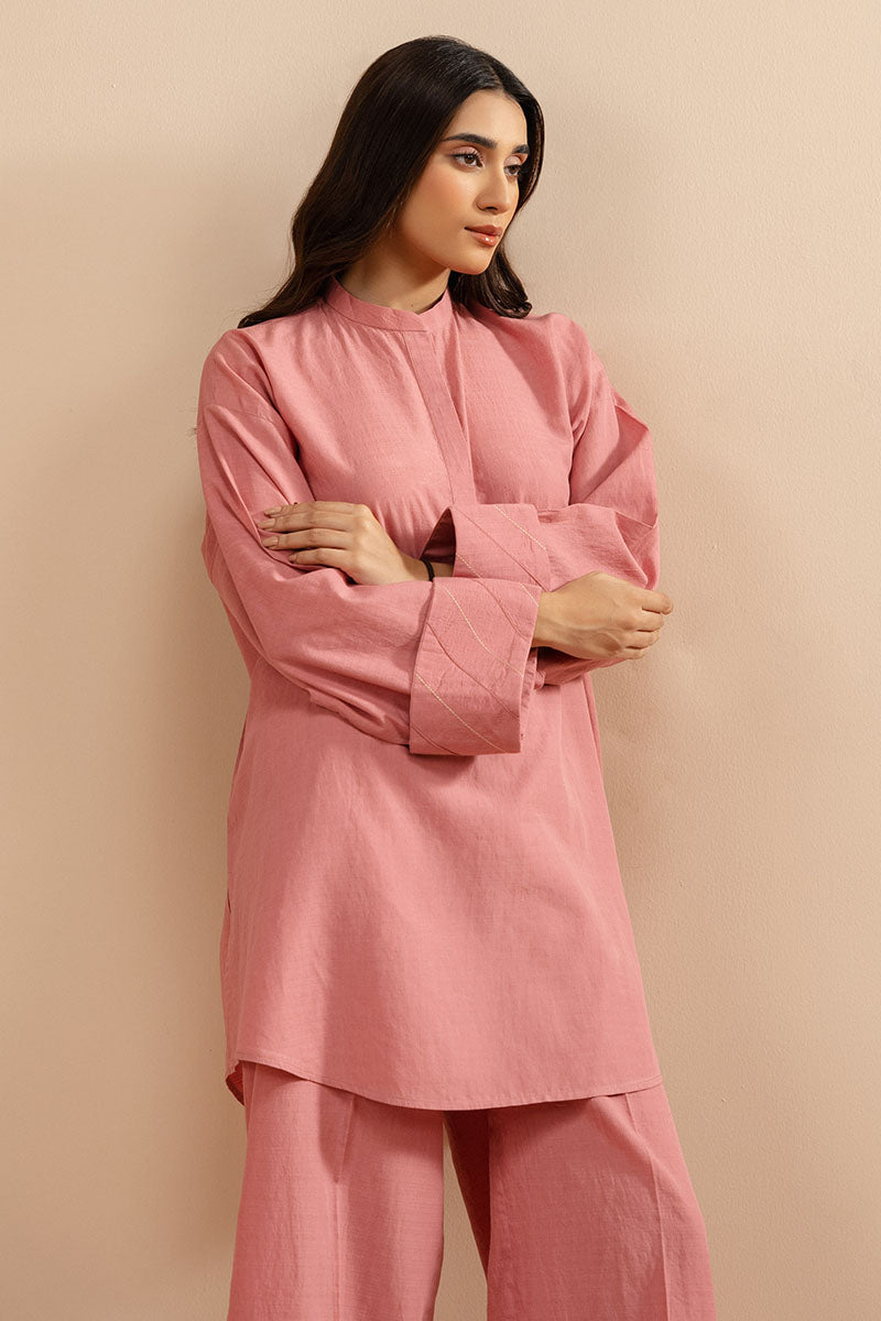 Cross Stitch | Basic Pret | Dusty Rose-2 PC (Shirt & Trouser), image 4