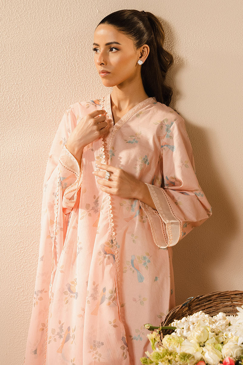Cross Stitch | Basic Pret | Blush Dew-2PC (Shirt & Dupatta)-1