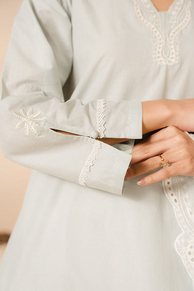 Cross Stitch | Basic Pret | Sky Gray-2PC (Shirt & Dupatta)