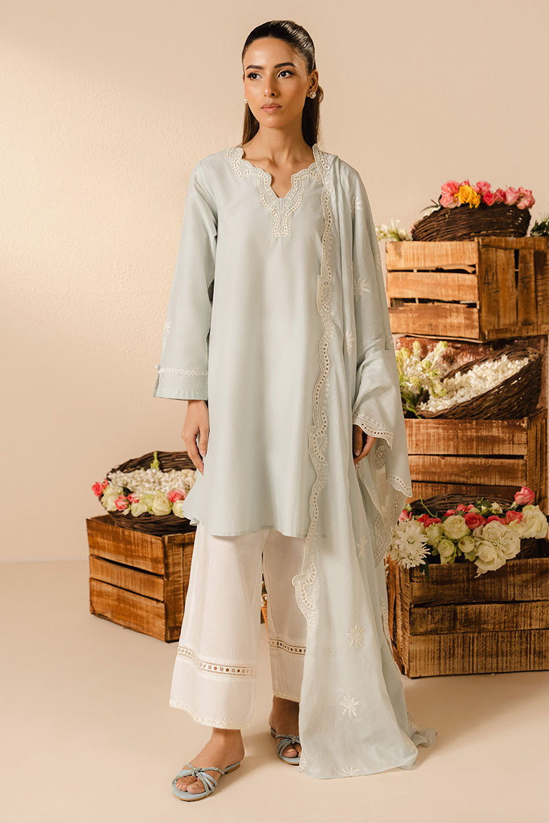Cross Stitch | Basic Pret | Sky Gray-2PC (Shirt & Dupatta), image 3