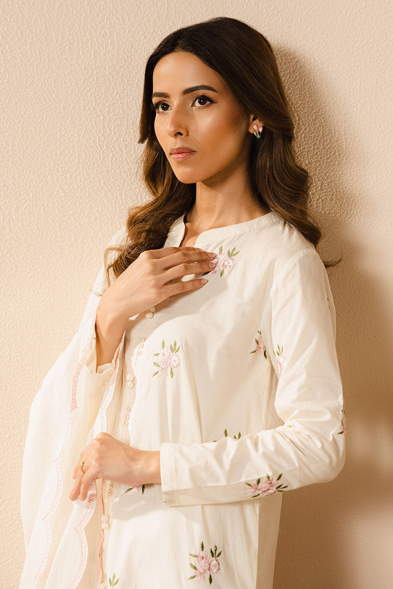 Cross Stitch | Basic Pret | Ivory Charm-2PC (Shirt & Dupatta)
