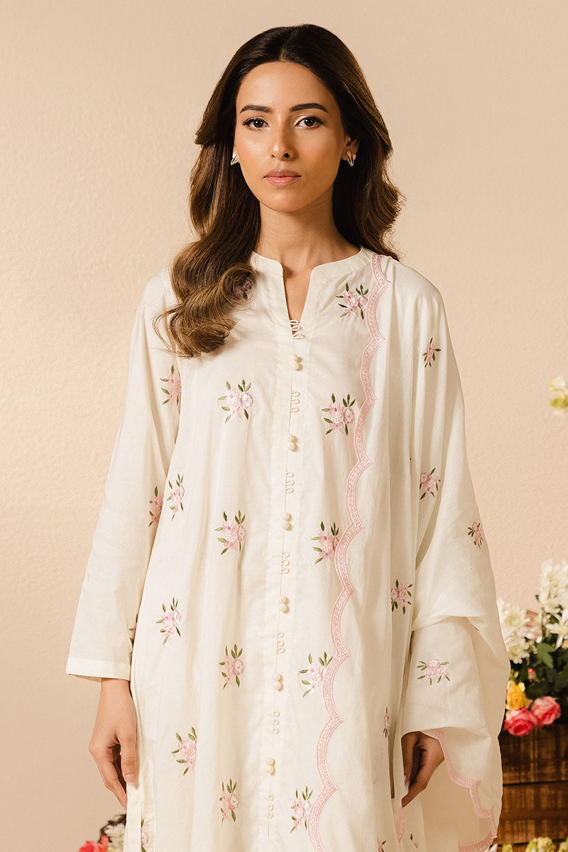 Cross Stitch | Basic Pret | Ivory Charm-2PC (Shirt & Dupatta), image 4