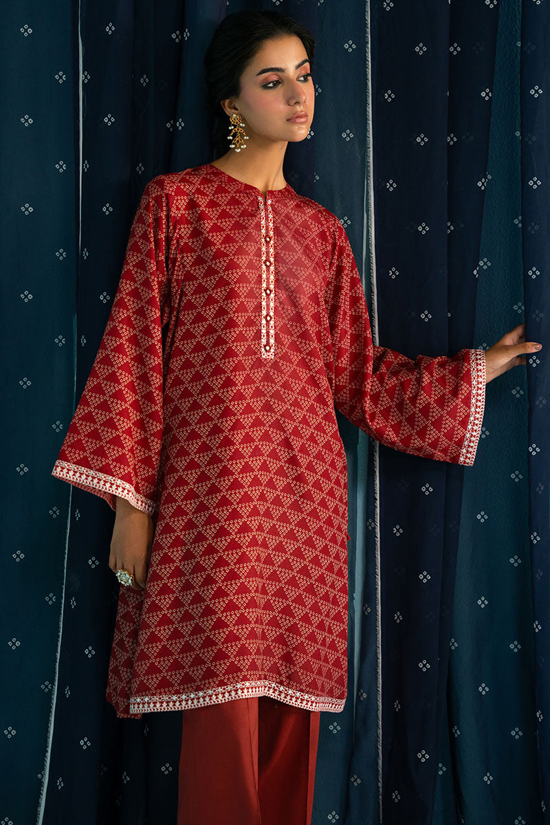 Cross Stitch | Basic Pret | Red Allure-2PC (Shirt & Trouser)-4