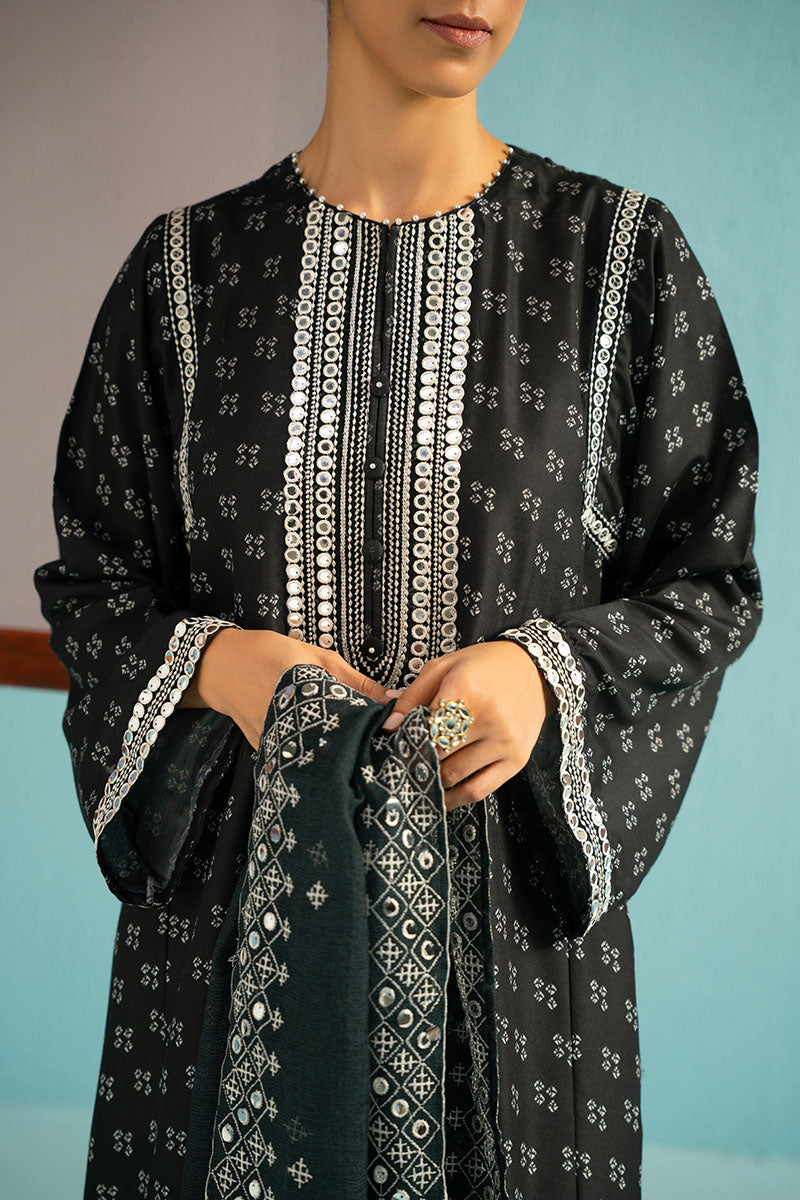 Cross Stitch | Basic Pret | Black Bling-2PC (Shirt & Dupatta)