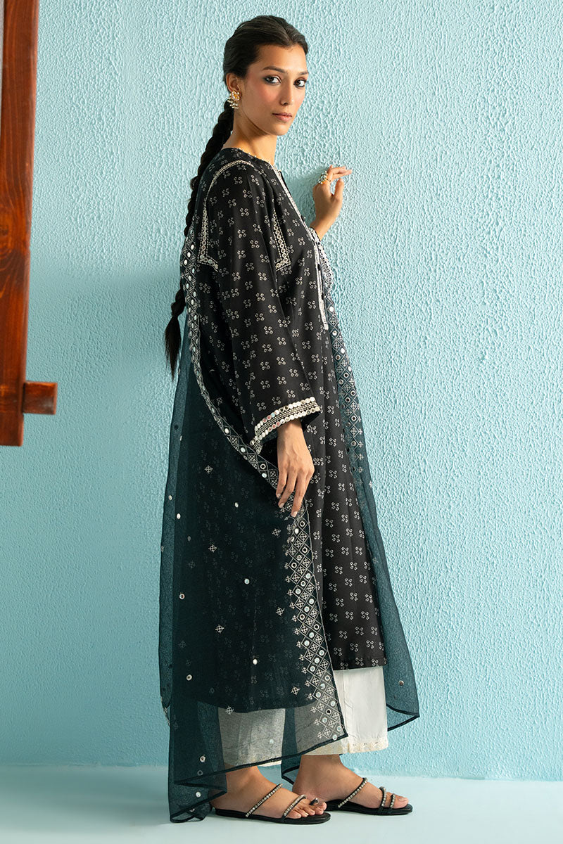 Cross Stitch | Basic Pret | Black Bling-2PC (Shirt & Dupatta)-5