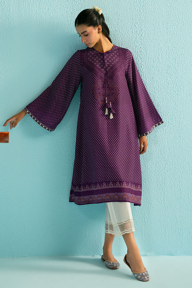 Cross Stitch | Basic Pret | Purple Glam Printed Lawn Shirt-2