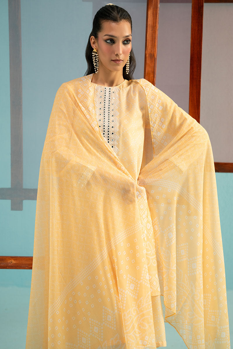 Cross Stitch | Basic Pret | Iris Lime-2PC (Shirt & Dupatta), image 5