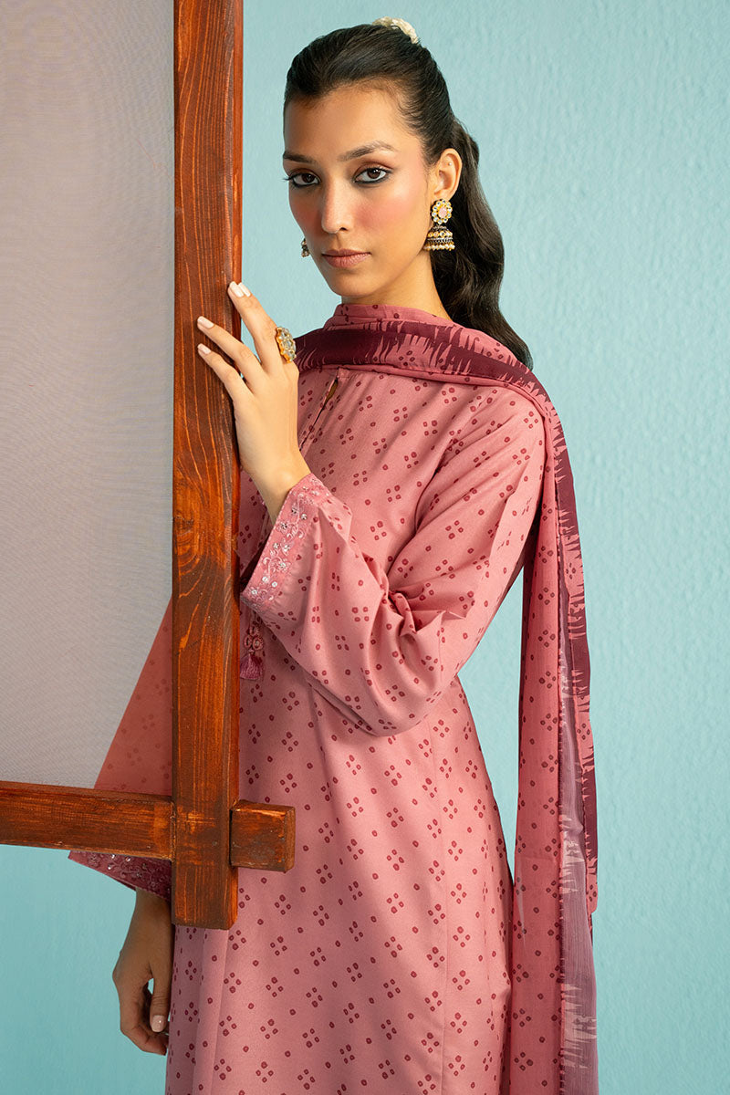 Cross Stitch | Basic Pret | Pink Pearl-2PC (Shirt & Dupatta)-1