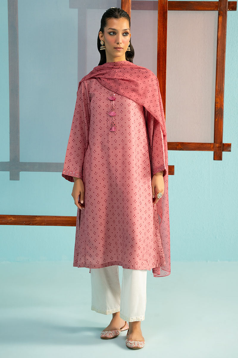 Cross Stitch | Basic Pret | Pink Pearl-2PC (Shirt & Dupatta)-2