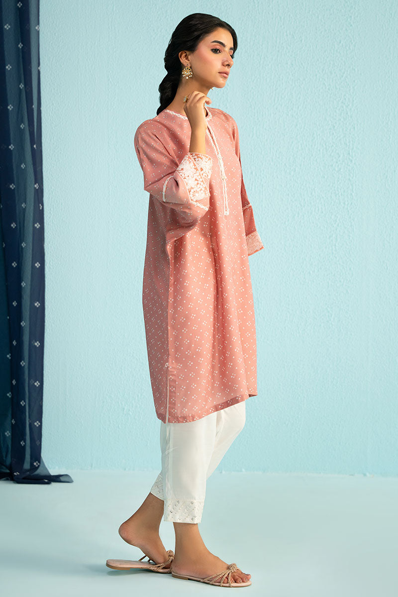Cross Stitch | Basic Pret | Pink Salt Printed Lawn Shirt, image 6
