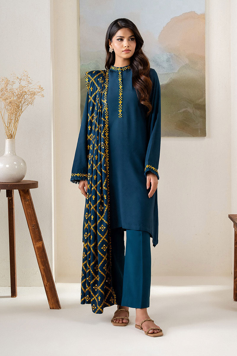Cross Stitch | Exclusive Pret | Sage Blue-2PC(Shirt & Duppata)-2