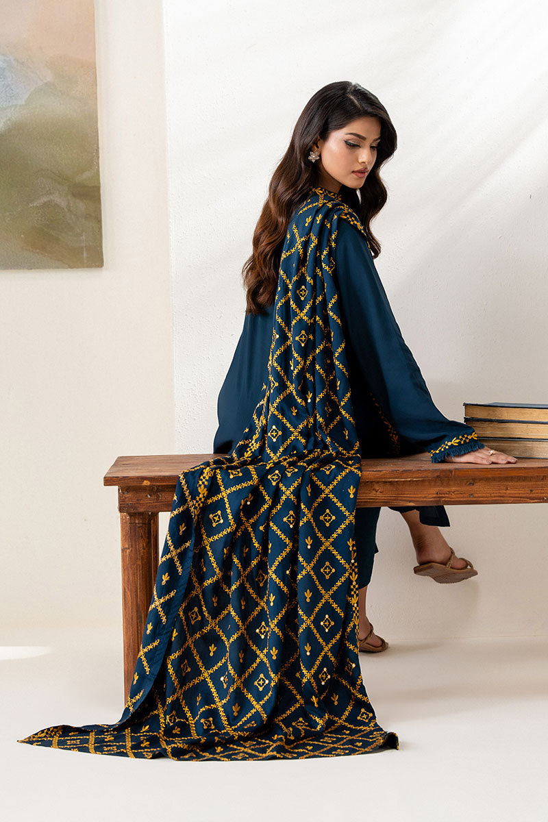 Cross Stitch | Exclusive Pret | Sage Blue-2PC(Shirt & Duppata)-4