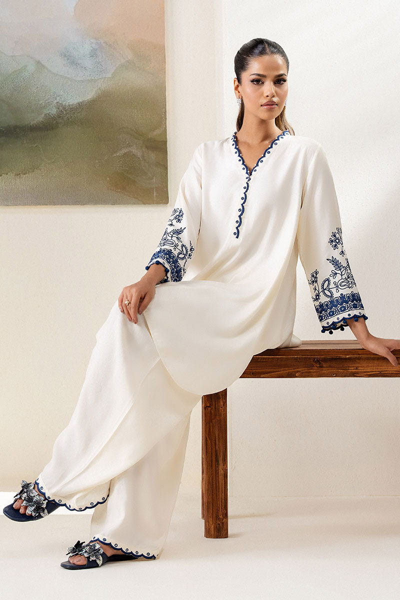 Cross Stitch | Exclusive Pret | Blue Wave-2PC (Shirt & Trouser)
