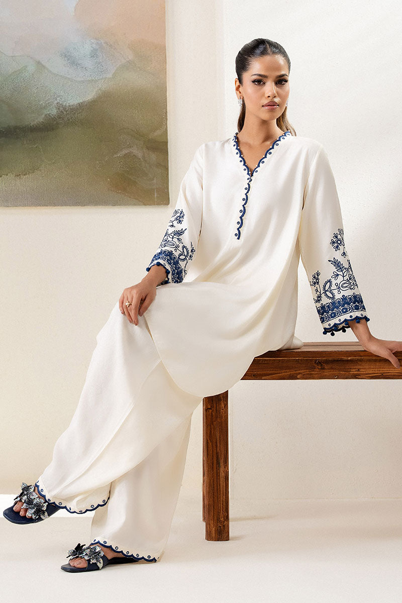 Cross Stitch | Exclusive Pret | Blue Wave-2PC (Shirt & Trouser)-1
