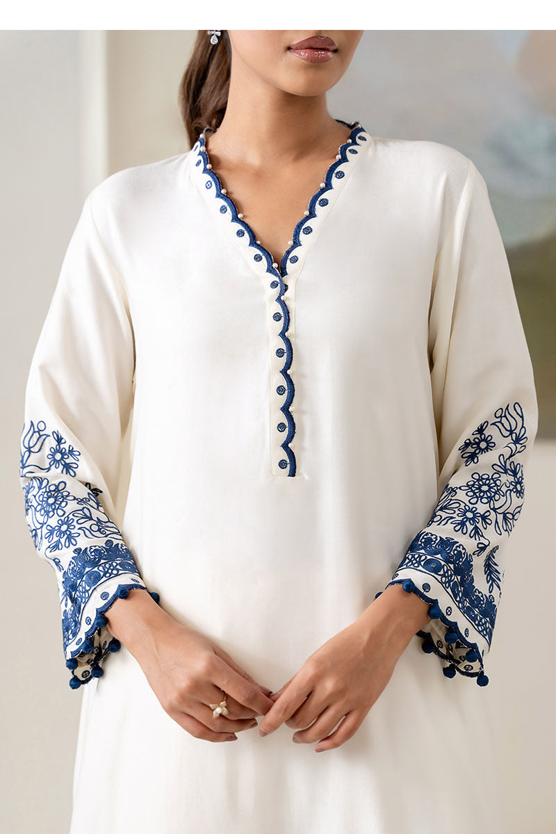 Cross Stitch | Exclusive Pret | Blue Wave-2PC (Shirt & Trouser)