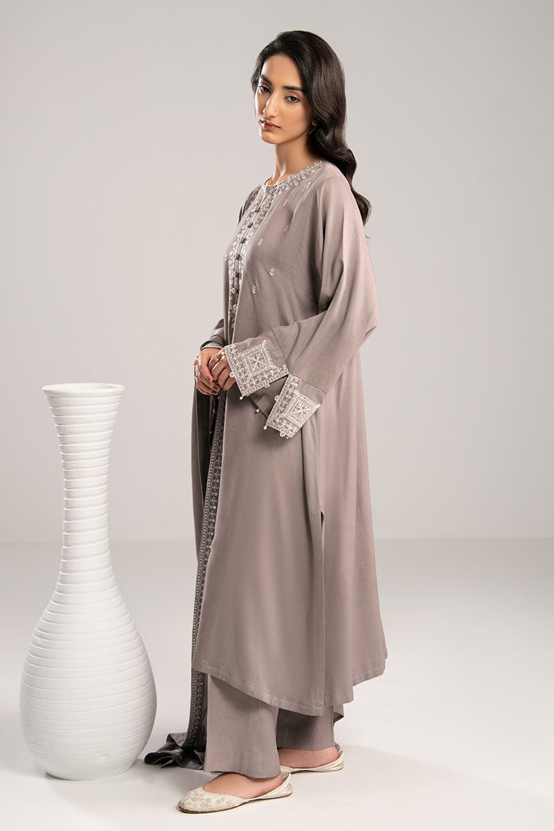 Cross Stitch | Exclusive Pret | Gray Dust-2PC(Shirt & Duppata), image 5