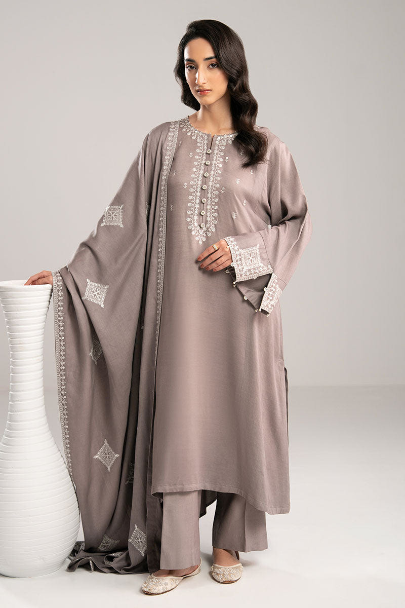 Cross Stitch | Exclusive Pret | Gray Dust-2PC(Shirt & Duppata)