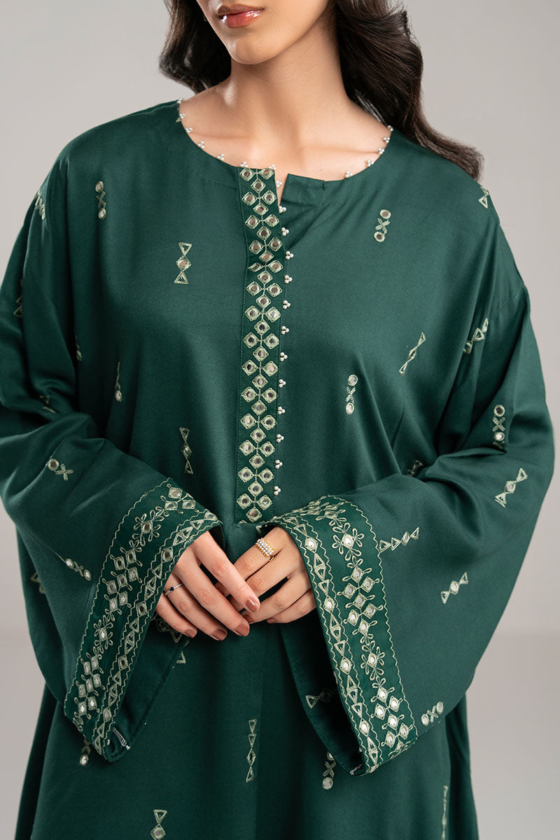 Cross Stitch | Exclusive Pret | Green Drop-2PC(Shirt & Duppata)-3