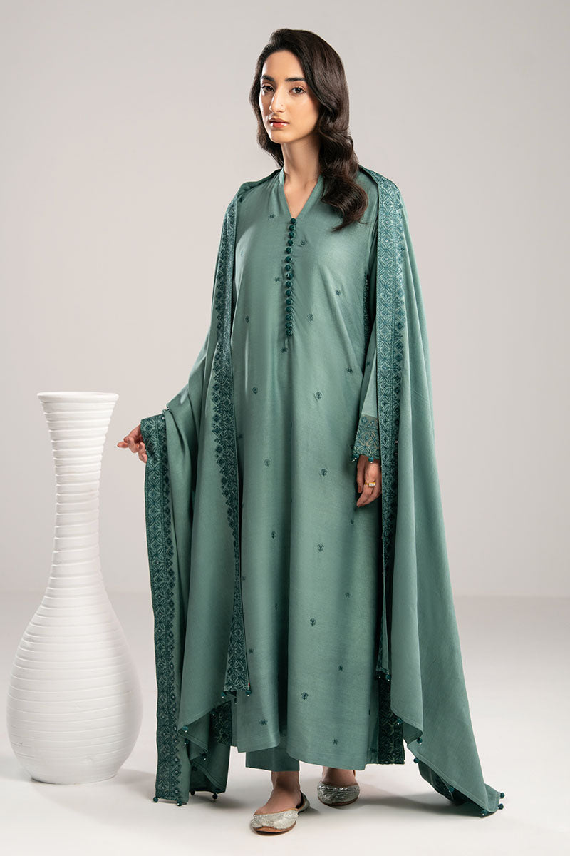 Cross Stitch | Exclusive Pret | Deep Ocean-2PC(Shirt & Duppata)-2