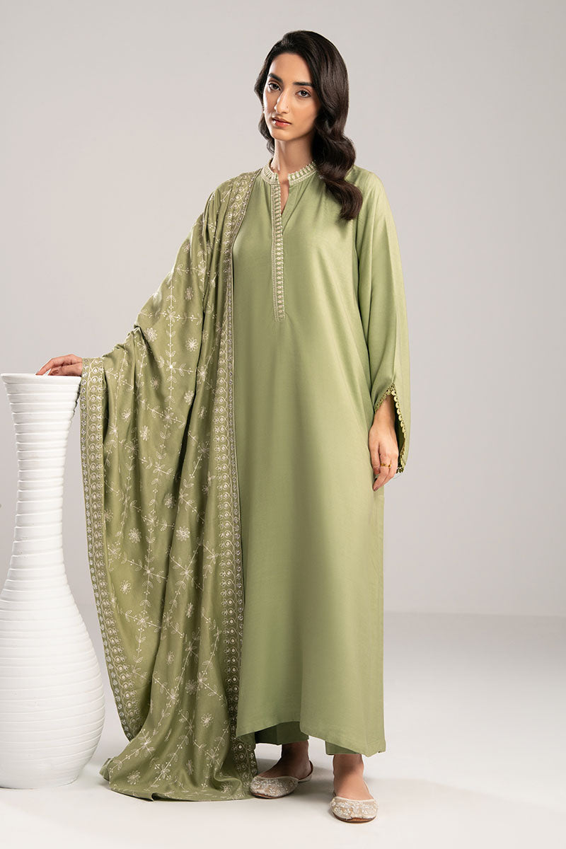 Cross Stitch | Exclusive Pret | Mint Stitch-2PC(Shirt & Duppata), image 3