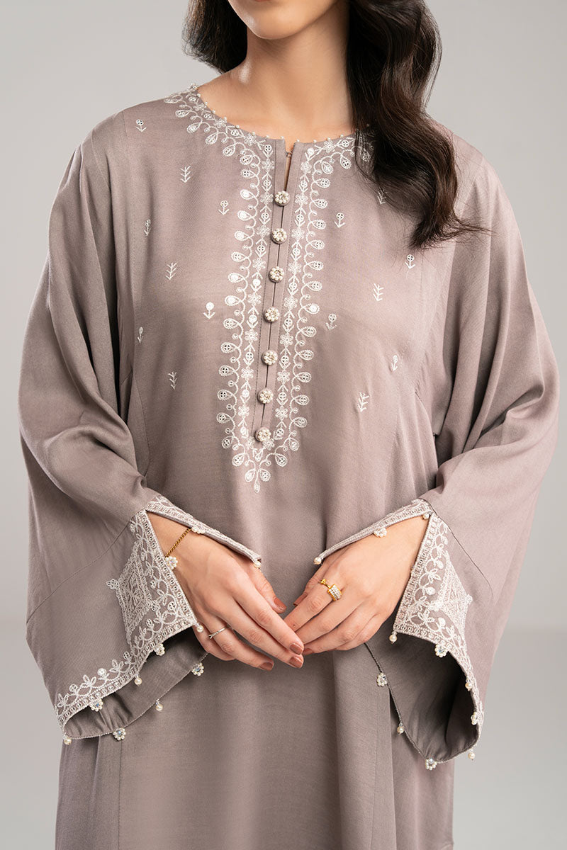 Cross Stitch | Exclusive Pret | Gray Dust-2PC(Shirt & Duppata), image 2