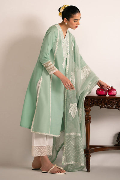 Cross Stitch | Exclusive Pret | Green Glimmer-2PC (Shirt & Dupatta)