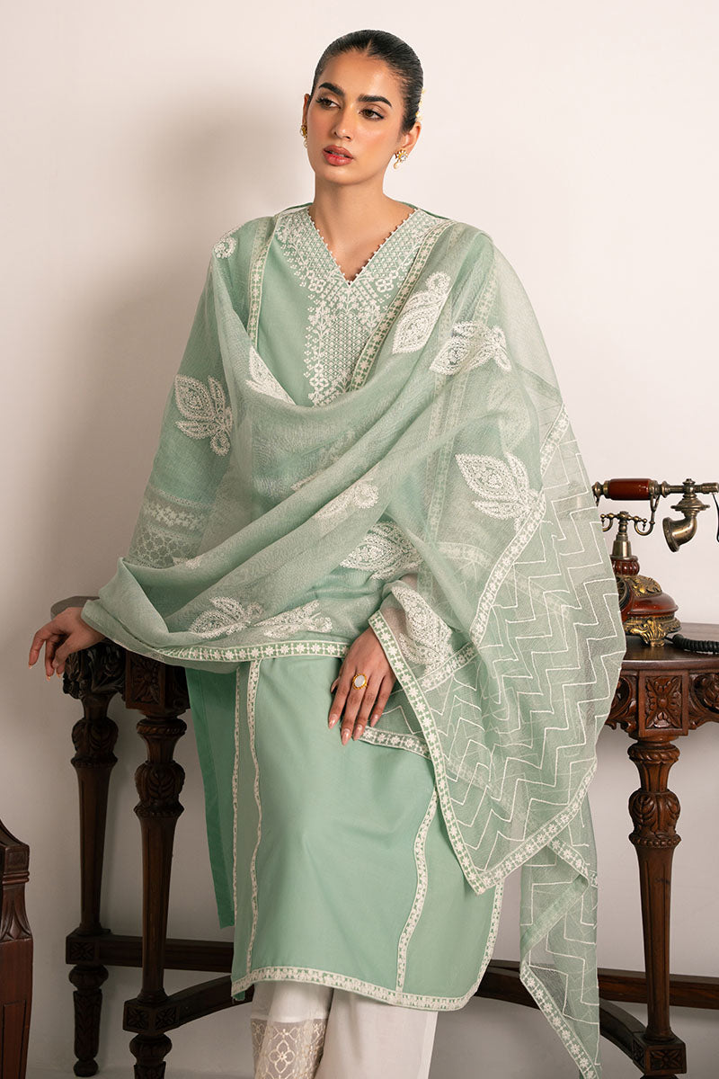 Cross Stitch | Exclusive Pret | Green Glimmer-2PC (Shirt & Dupatta), image 4