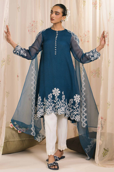Cross Stitch | Exclusive Pret | Cerulean-2PC (Shirt & Dupatta)