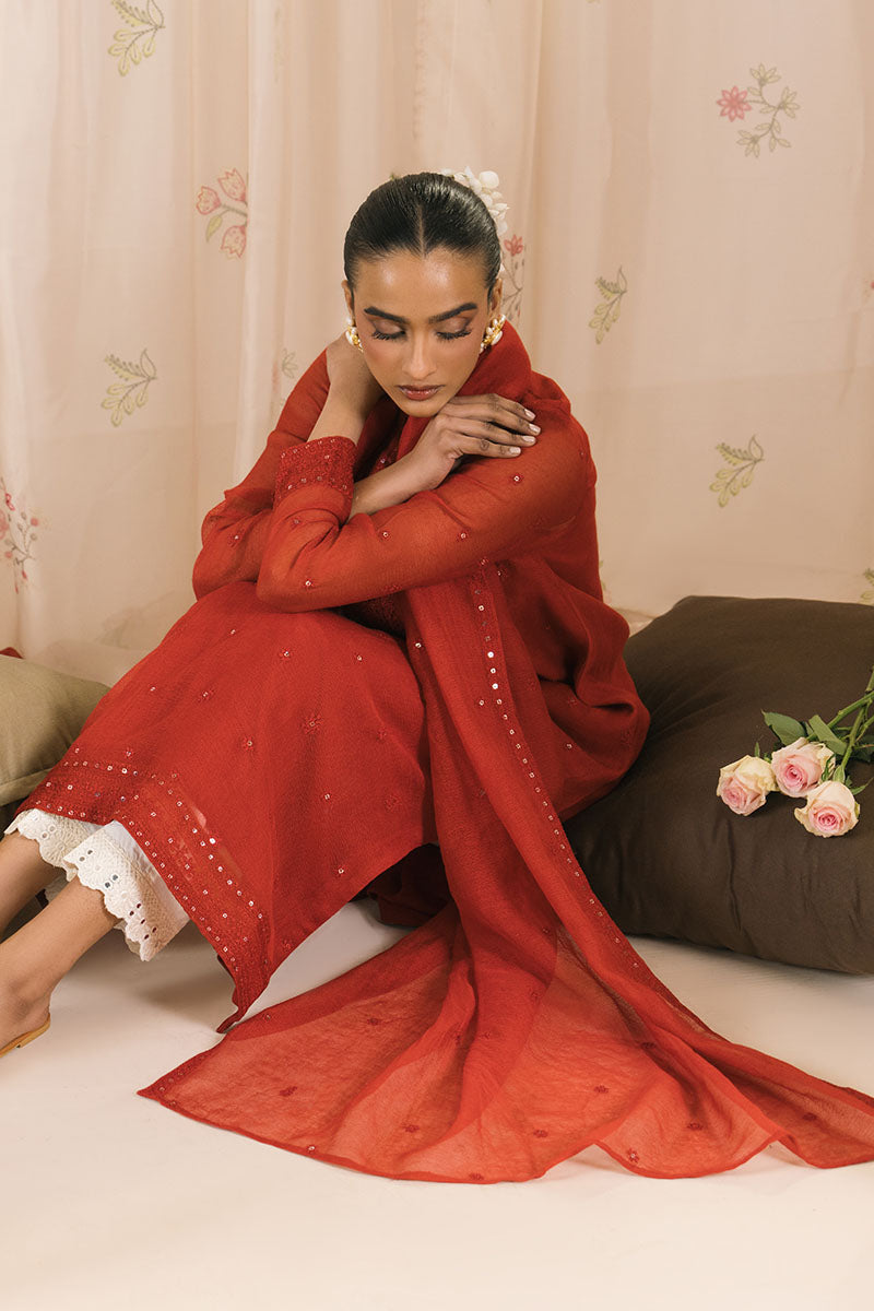 Cross Stitch | Exclusive Pret | Scarlet Threads-2PC (Shirt & Dupatta)