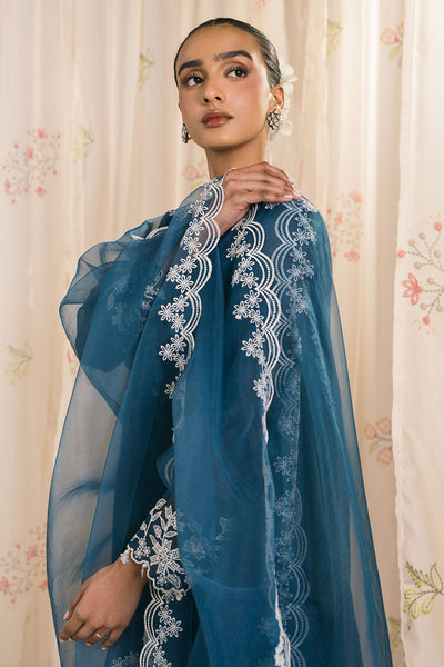 Cross Stitch | Exclusive Pret | Cerulean-2PC (Shirt & Dupatta)