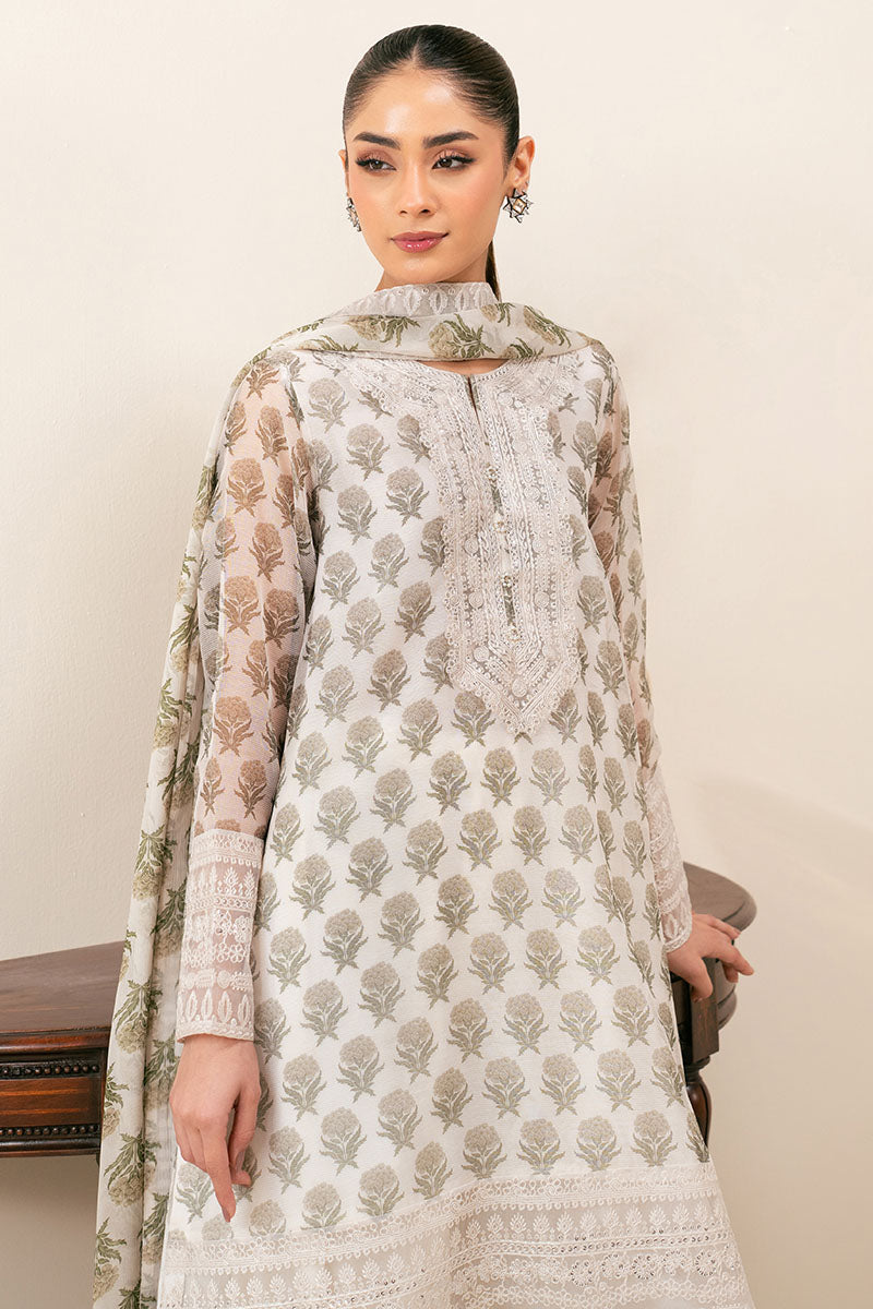 Cross Stitch | Exclusive Pret | Green Sparkle-3PC (Shirt, Trouser & Dupatta)-5