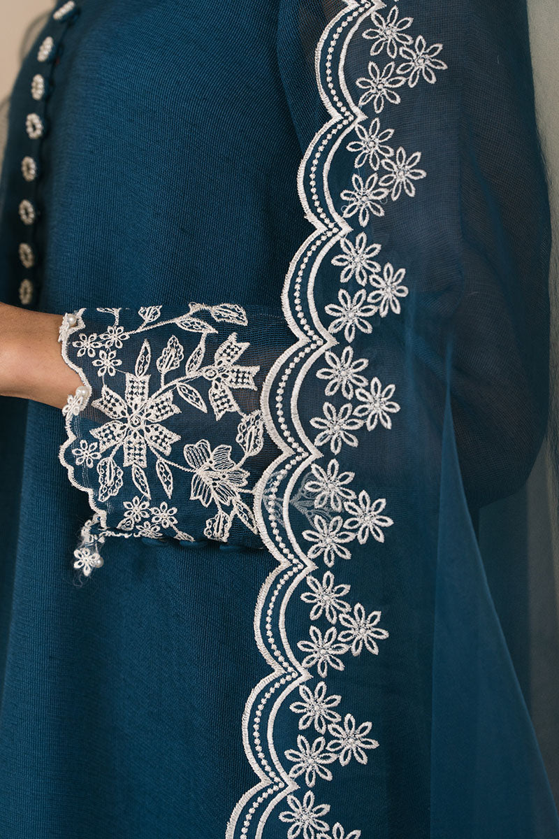 Cross Stitch | Exclusive Pret | Cerulean-2PC (Shirt & Dupatta), image 2