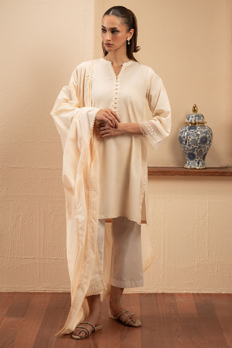 Cross Stitch | Exclusive Pret | Pearl Blush-2PC (Shirt & Dupatta)-1
