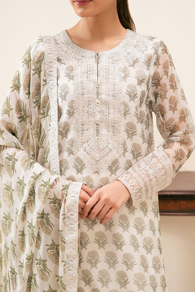 Cross Stitch | Exclusive Pret | Green Sparkle-3PC (Shirt, Trouser & Dupatta)