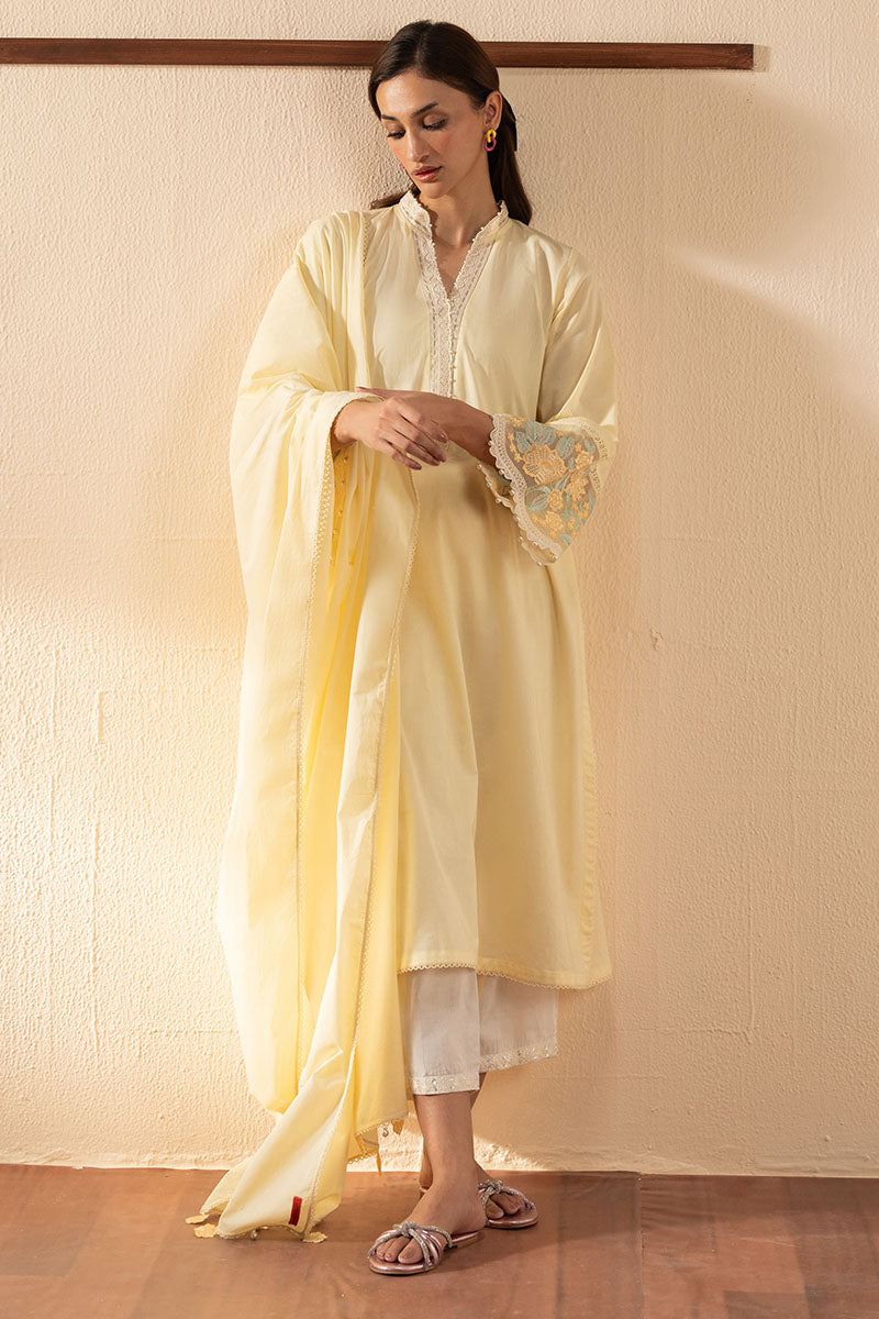 Cross Stitch | Exclusive Pret | Gold Fuzz-2PC (Shirt & Dupatta)-1