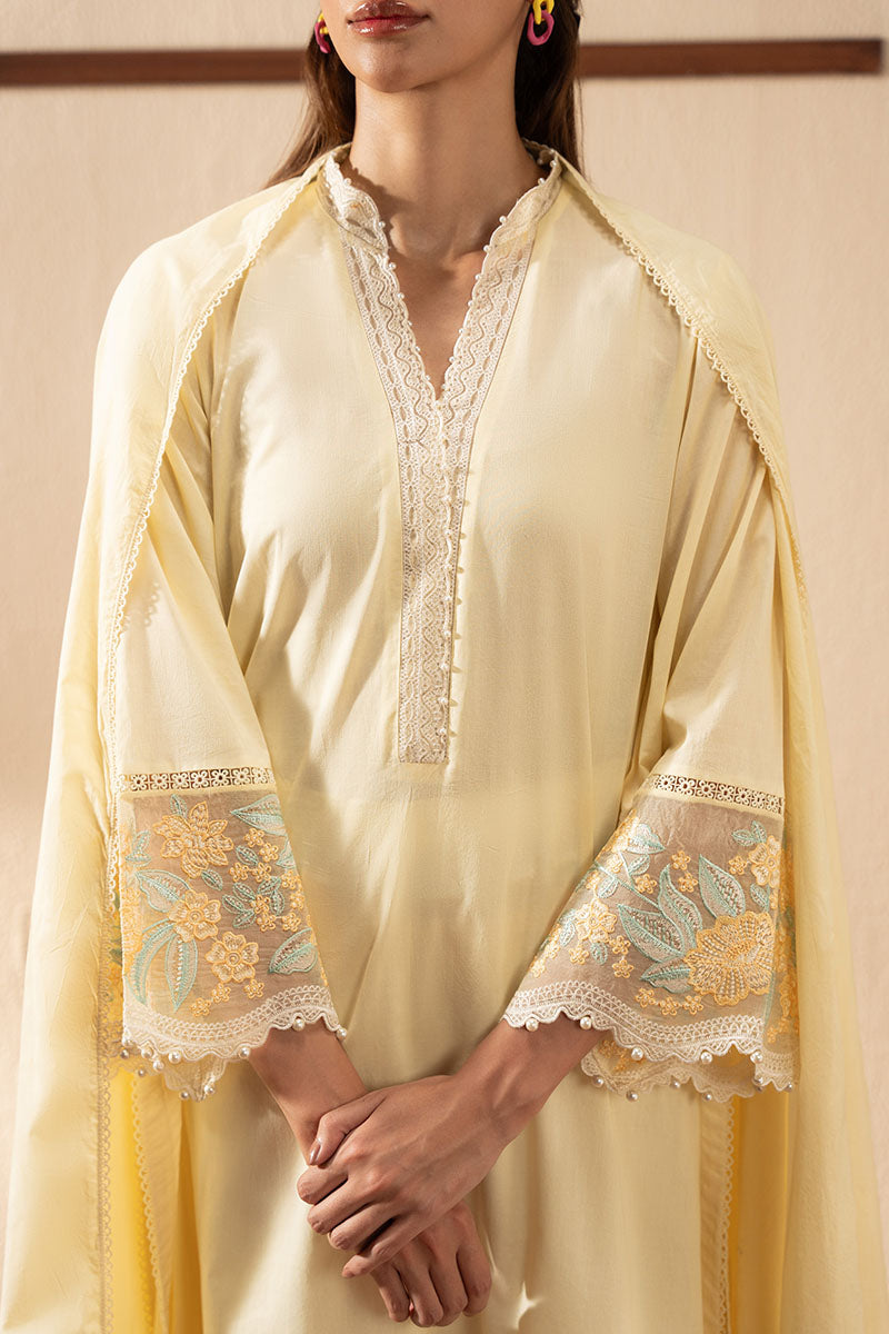 Cross Stitch | Exclusive Pret | Gold Fuzz-2PC (Shirt & Dupatta)-2