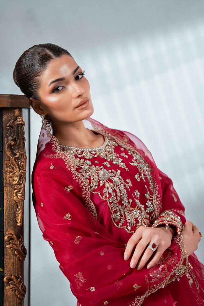 Enzo | Soiree Luxury Pret | Impériale-Brand:Enzo-Type:Ladies Clothes-Hot Pink - House of Maryam- Buy in UK, USA