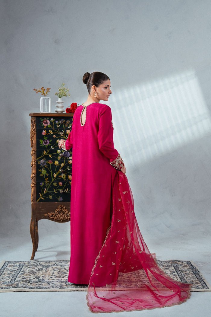 Enzo | Soiree Luxury Pret | Impériale-Brand:Enzo-Type:Ladies Clothes-Hot Pink - House of Maryam- Buy in UK, USA