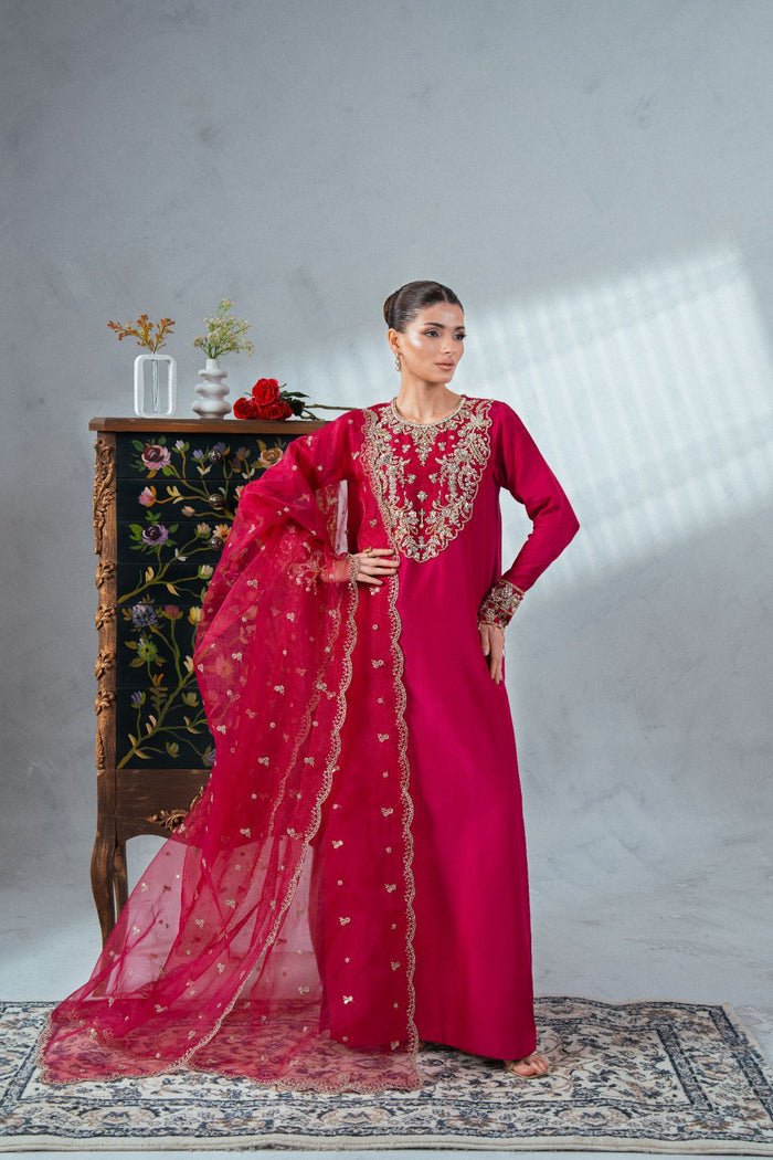 Enzo | Soiree Luxury Pret | Impériale-Brand:Enzo-Type:Ladies Clothes-Hot Pink - House of Maryam- Buy in UK, USA