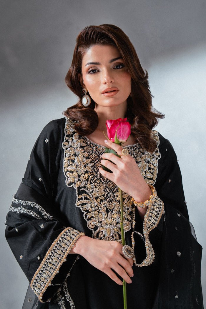 Enzo | Soiree Luxury Pret | Olen-Brand:Enzo-Type:Ladies Clothes-Black - House of Maryam- Buy in UK, USA
