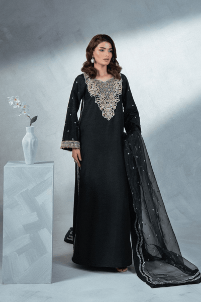 Enzo | Soiree Luxury Pret | Olen-Brand:Enzo-Type:Ladies Clothes-Black - House of Maryam- Buy in UK, USA