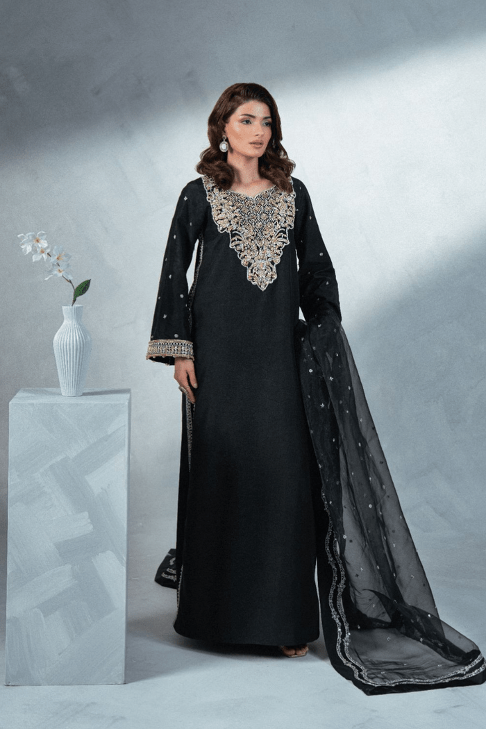 Enzo | Soiree Luxury Pret | Olen-Brand:Enzo-Type:Ladies Clothes-Black - House of Maryam- Buy in UK, USA