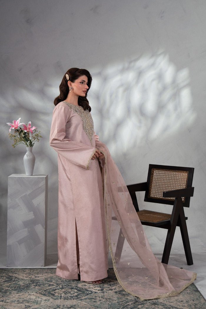 Enzo | Soiree Luxury Pret | Plush Perle-Brand:Enzo-Type:Ladies Clothes-Mauve - House of Maryam- Buy in UK, USA