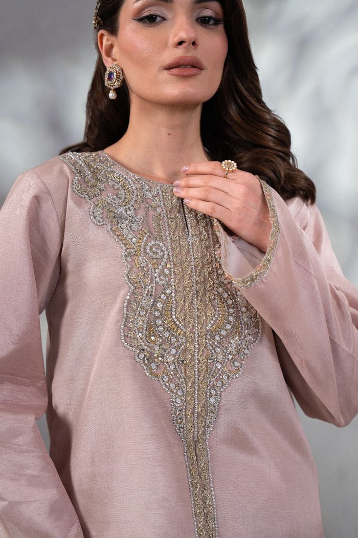 Enzo | Soiree Luxury Pret | Plush Perle-Brand:Enzo-Type:Ladies Clothes-Mauve - House of Maryam- Buy in UK, USA