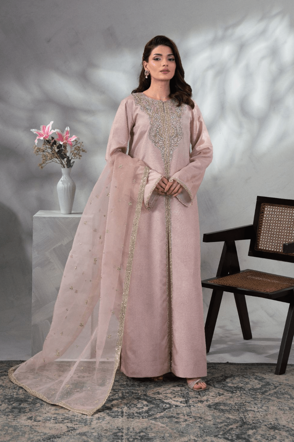 Enzo | Soiree Luxury Pret | Plush Perle-Brand:Enzo-Type:Ladies Clothes-Mauve - House of Maryam- Buy in UK, USA